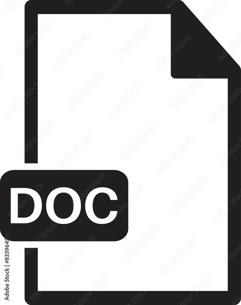 Poster doc file icon isolated on white background . document icon vector . file format icon