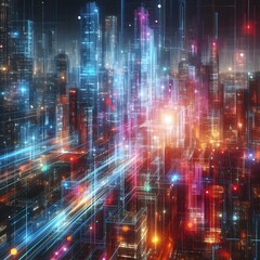 An electrifying display of abstract colorful lights