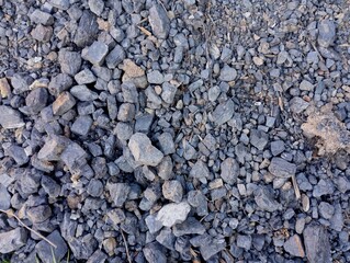 The texture of black coal, which is intended for heating houses. Natural fuels and minerals.