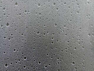 Water drops on the glass surface. Condensation on transparent surfaces. Texture of water drops and...