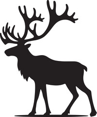 caribou Silhouette Vector Illustration