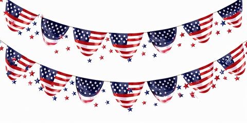 Fototapeta premium American Flag Bunting Garland