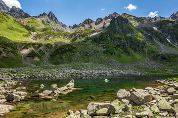 A glacial lake formed by the melting snow waters of the Altıparmak Mountains