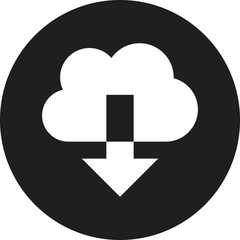 Download cloud button icon in trendy style isolated on white background . Download icon . Vector illustration