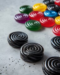  colorful candy on table