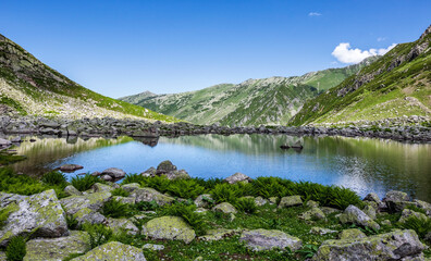 A glacial lake formed by the melting snow waters of the Altıparmak Mountains