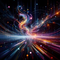 Fototapeta premium An electrifying display of abstract colorful lights