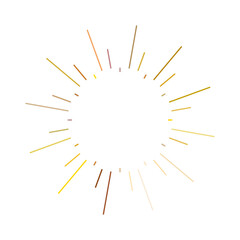 Fototapeta premium An abstract transparent retro golden art deco sunburst shape design element.