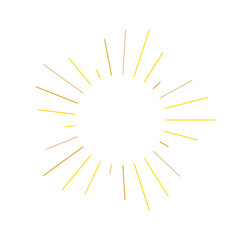 An abstract transparent retro golden art deco sunburst shape design element.