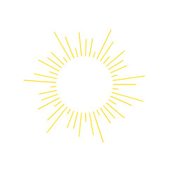 An abstract transparent retro golden art deco sunburst shape design element.