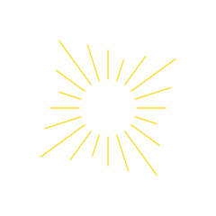 An abstract transparent retro golden art deco sunburst shape design element.