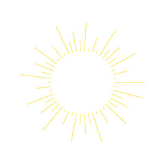 An abstract transparent retro golden art deco sunburst shape design element.