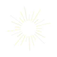 Obraz premium An abstract transparent retro golden art deco sunburst shape design element.