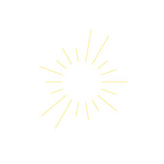 An abstract transparent retro golden art deco sunburst shape design element.