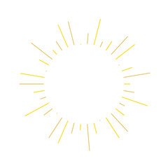 An abstract transparent retro golden art deco sunburst shape design element.