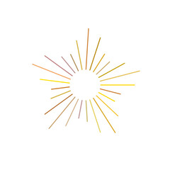 Obraz premium An abstract transparent retro golden art deco sunburst shape design element.