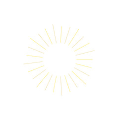 An abstract transparent retro golden art deco sunburst shape design element.