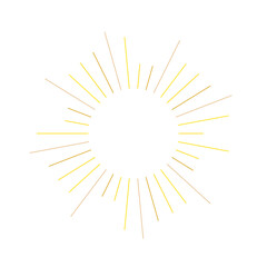 An abstract transparent retro golden art deco sunburst shape design element.