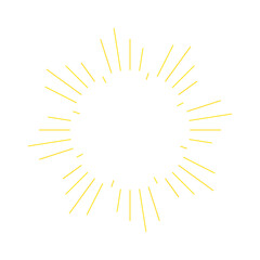 An abstract transparent retro golden art deco sunburst shape design element.