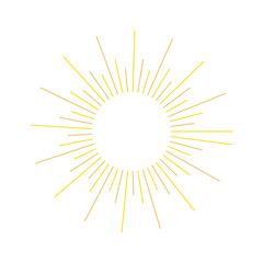 An abstract transparent retro golden art deco sunburst shape design element.