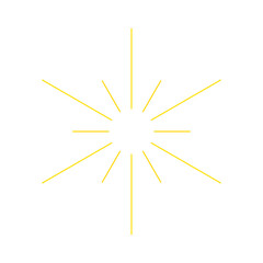 An abstract transparent retro golden art deco sunburst shape design element.