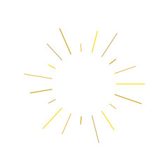 An abstract transparent retro golden art deco sunburst shape design element.