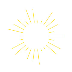 An abstract transparent retro golden art deco sunburst shape design element.