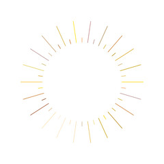 An abstract transparent retro golden art deco sunburst shape design element.