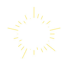 An abstract transparent retro golden art deco sunburst shape design element.