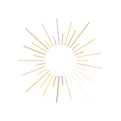 Obraz premium An abstract transparent retro golden art deco sunburst shape design element.