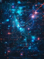 Obraz premium system digital data flow illustration business artificial, intelligence cyber, internet communication system digital data flow