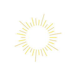 An abstract transparent retro golden art deco sunburst shape design element.