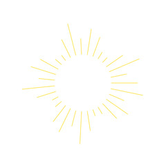 An abstract transparent retro golden art deco sunburst shape design element.