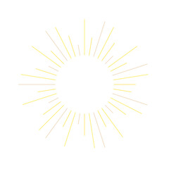 An abstract transparent retro golden art deco sunburst shape design element.