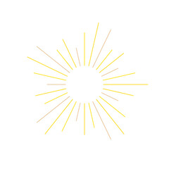 Obraz premium An abstract transparent retro golden art deco sunburst shape design element.