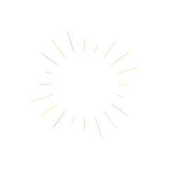 An abstract transparent retro golden art deco sunburst shape design element.