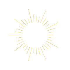 An abstract transparent retro golden art deco sunburst shape design element.