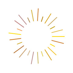 An abstract transparent retro golden art deco sunburst shape design element.