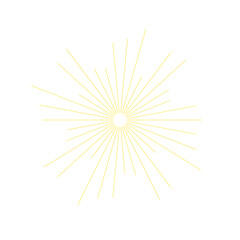 Obraz premium An abstract transparent retro golden art deco sunburst shape design element.