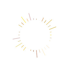 An abstract transparent retro golden art deco sunburst shape design element.