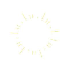 An abstract transparent retro golden art deco sunburst shape design element.