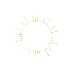 An abstract transparent retro golden art deco sunburst shape design element.