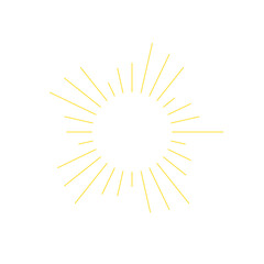 An abstract transparent retro golden art deco sunburst shape design element.