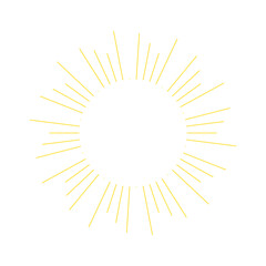 An abstract transparent retro golden art deco sunburst shape design element.
