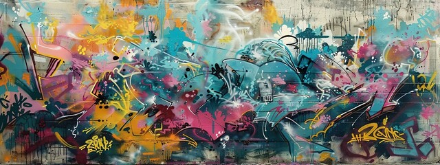 graffiti wall abstract background, Generative Ai not real photo, idea for artistic pop art background backdrop	
