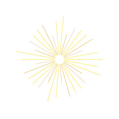 Obraz premium An abstract transparent retro golden art deco sunburst shape design element.