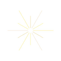 An abstract transparent retro golden art deco sunburst shape design element.