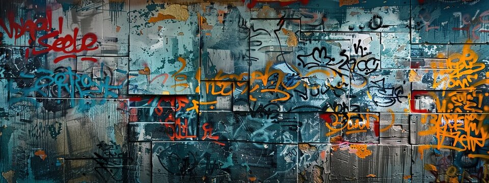 Fototapeta graffiti wall abstract background, Generative Ai not real photo, idea for artistic pop art background backdrop  