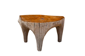 wooden table isolated on white background