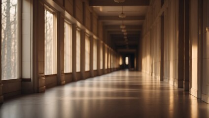 Naklejka premium Empty corridor with light from the window Heavenly spaces.